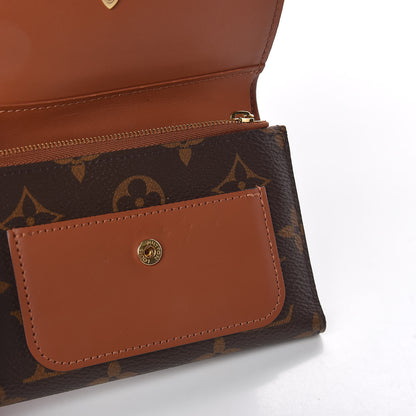 Louis Vuitton Monogram Flower Lock Compact Wallet Caramel 8 of 9
