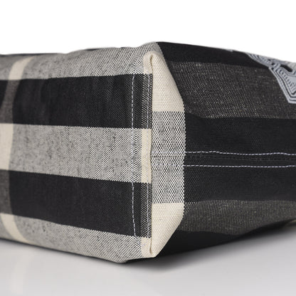 Burberry Coated Canvas Mega Check Medium Doodle Tote Black White 12 of 15