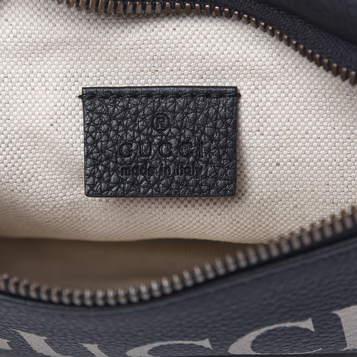Grained Calfskin Small Logo Belt Bag Black