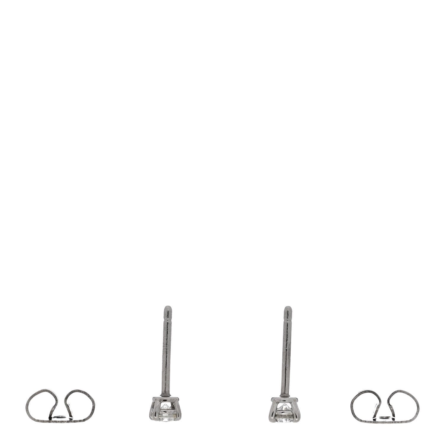 Tiffany Platinum Diamond .22ctw Solitaire Earrings 3 of 5