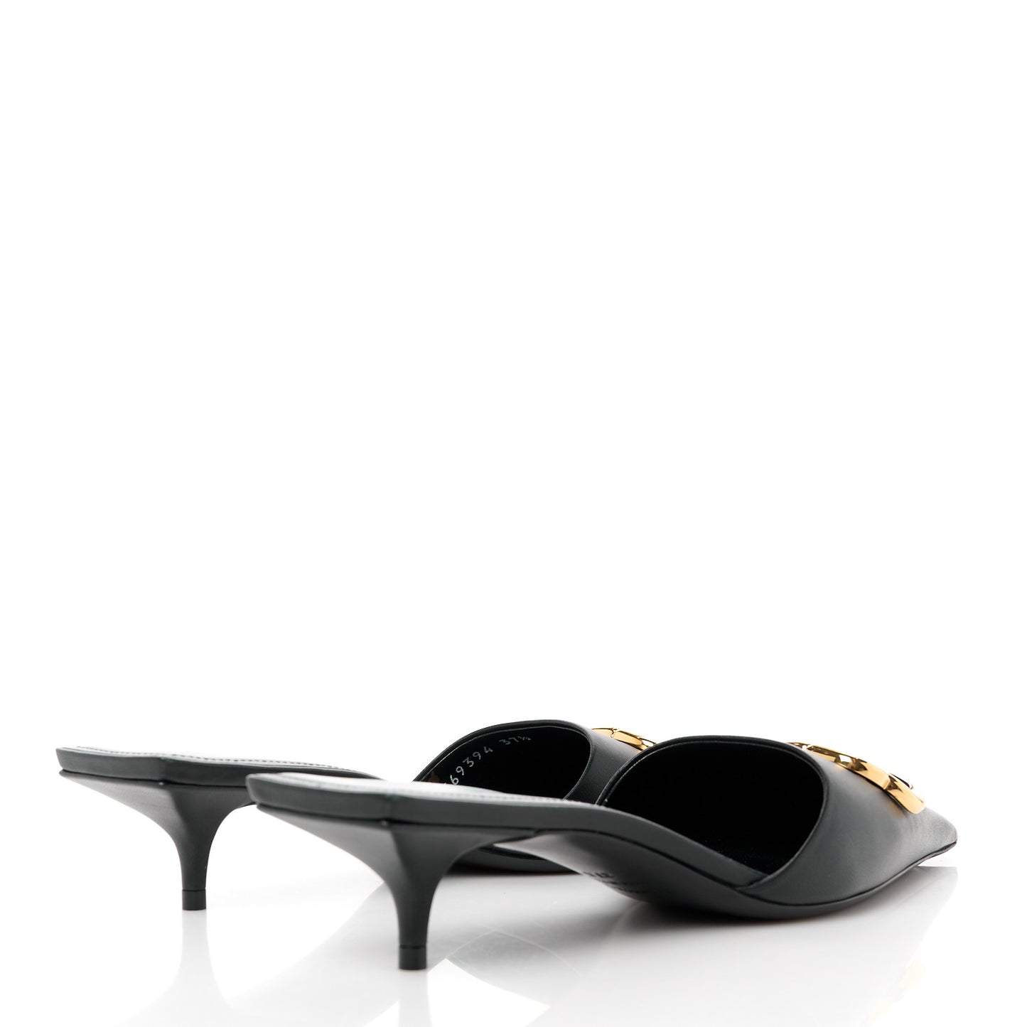 Soft Nappa BB Square Knife Pointed Toe 40mm Mules 37.5 Black