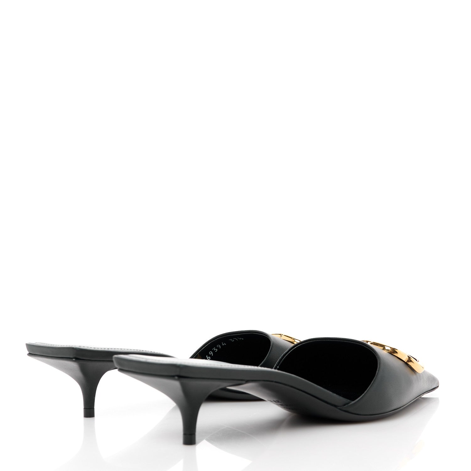 Balenciaga Soft Nappa BB Square Knife Pointed Toe 40mm Mules 37.5 Black 4 of 9