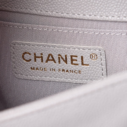 Chanel Caviar Quilted Small Boy Flap Grey 8 of 9