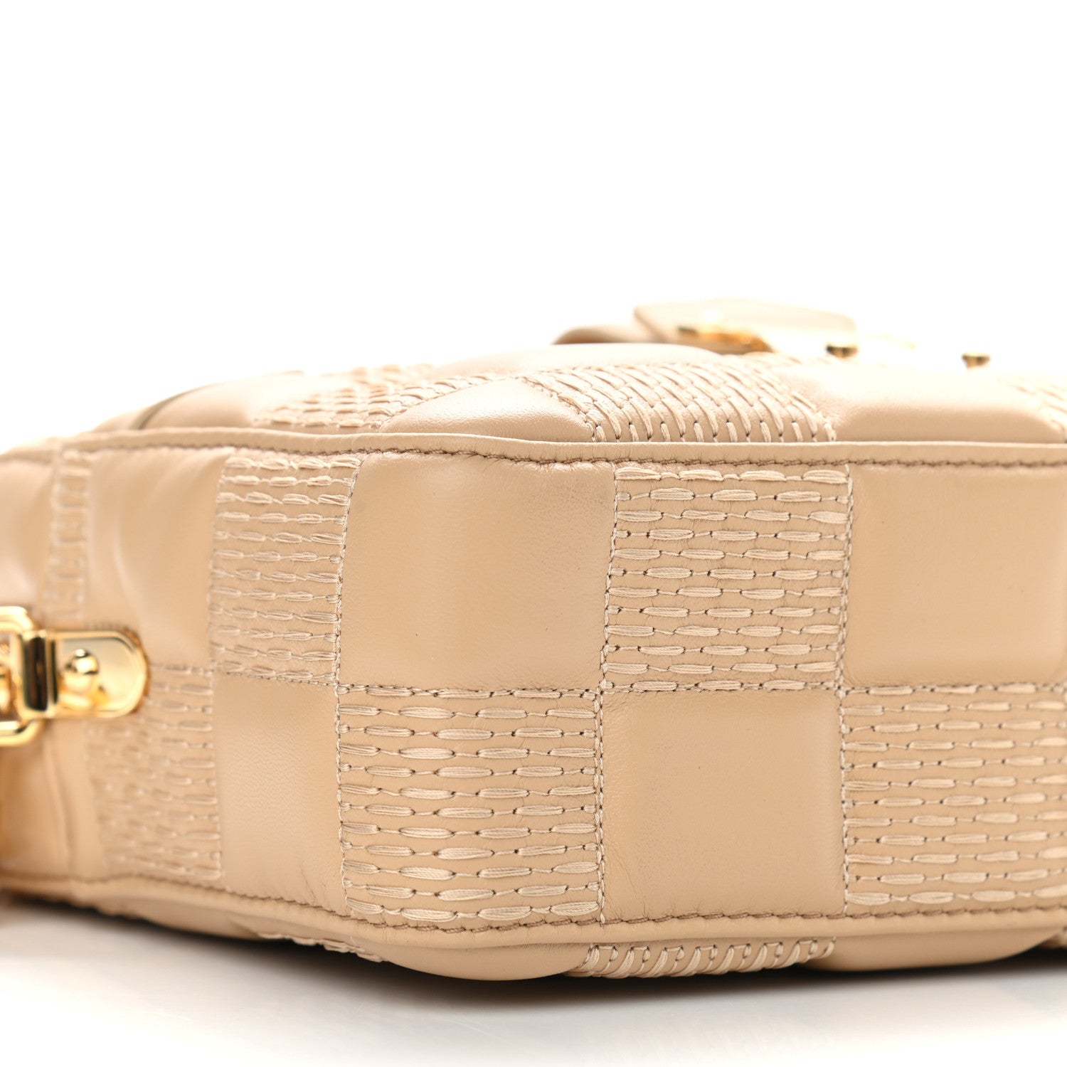 Louis Vuitton Lambskin Damier Quilt Troca MM Cashmere Beige 7 of 8