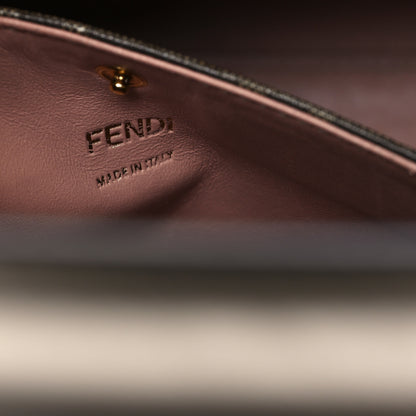 Fendi Vitello Seta Glazed Fabric FF 1974 Medium Peekaboo X-Lite Nuvola Mogano Panna 6 of 11