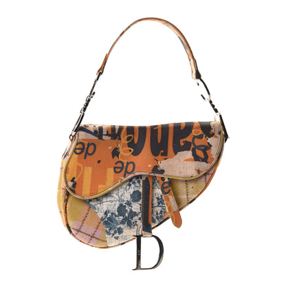 Christian Dior Canvas Print Saddle Bag Multicolor 1 of 5