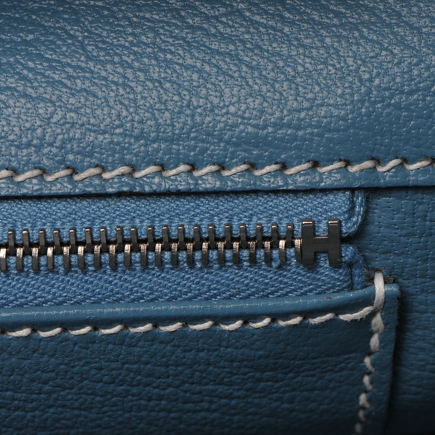 Hermes Taurillon Clemence Birkin 35 Blue Jean 26 of 27