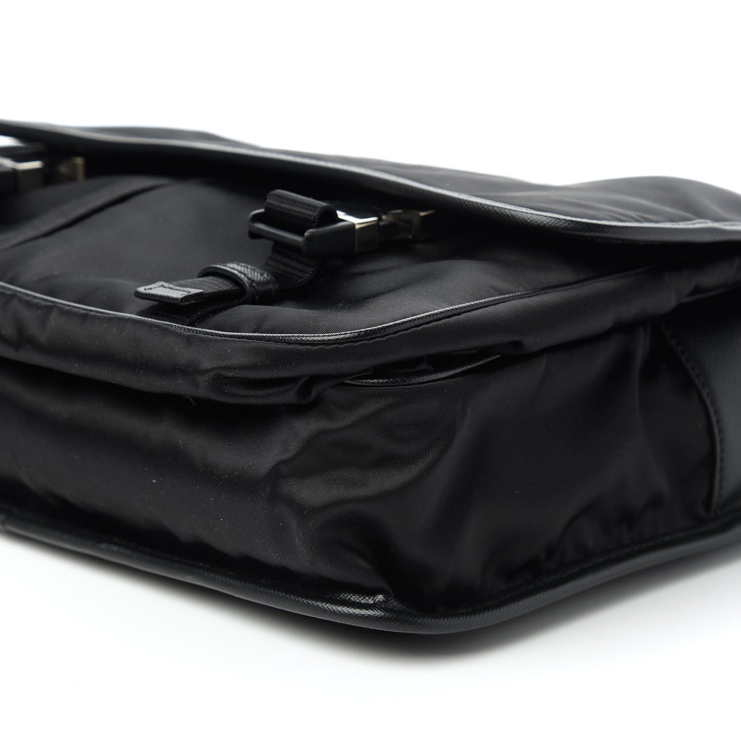Tessuto Nylon Saffiano Messenger Satchel Black