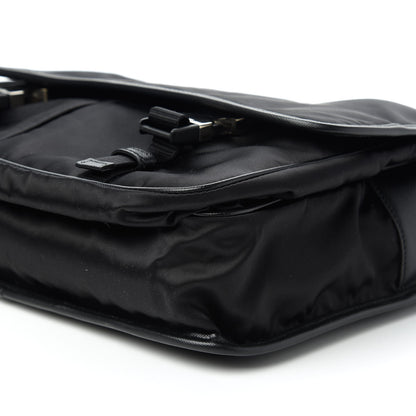 Prada Tessuto Nylon Saffiano Messenger Satchel Black 7 of 9