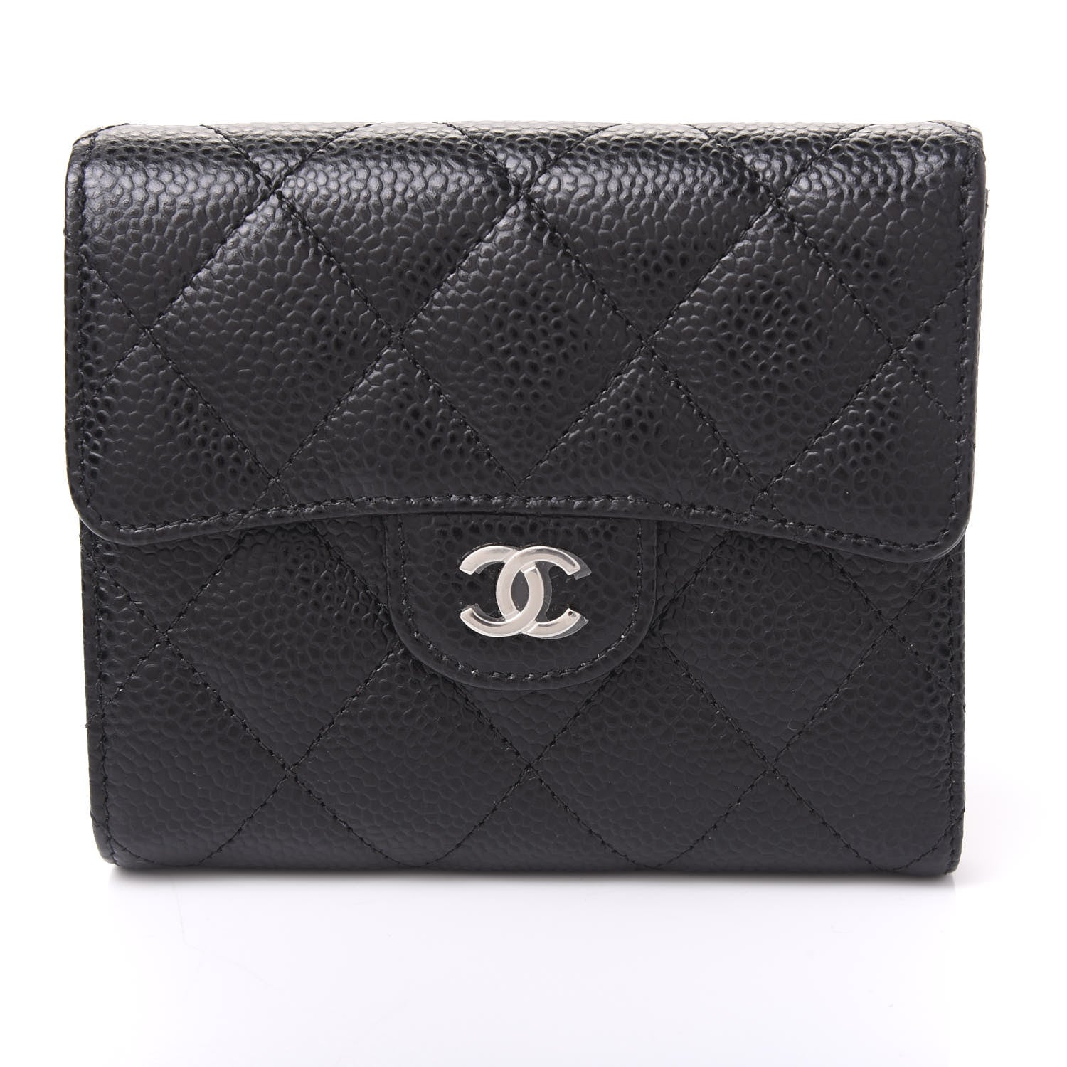 Chanel Caviar Quilted Compact Flap Wallet Black 9 of 10