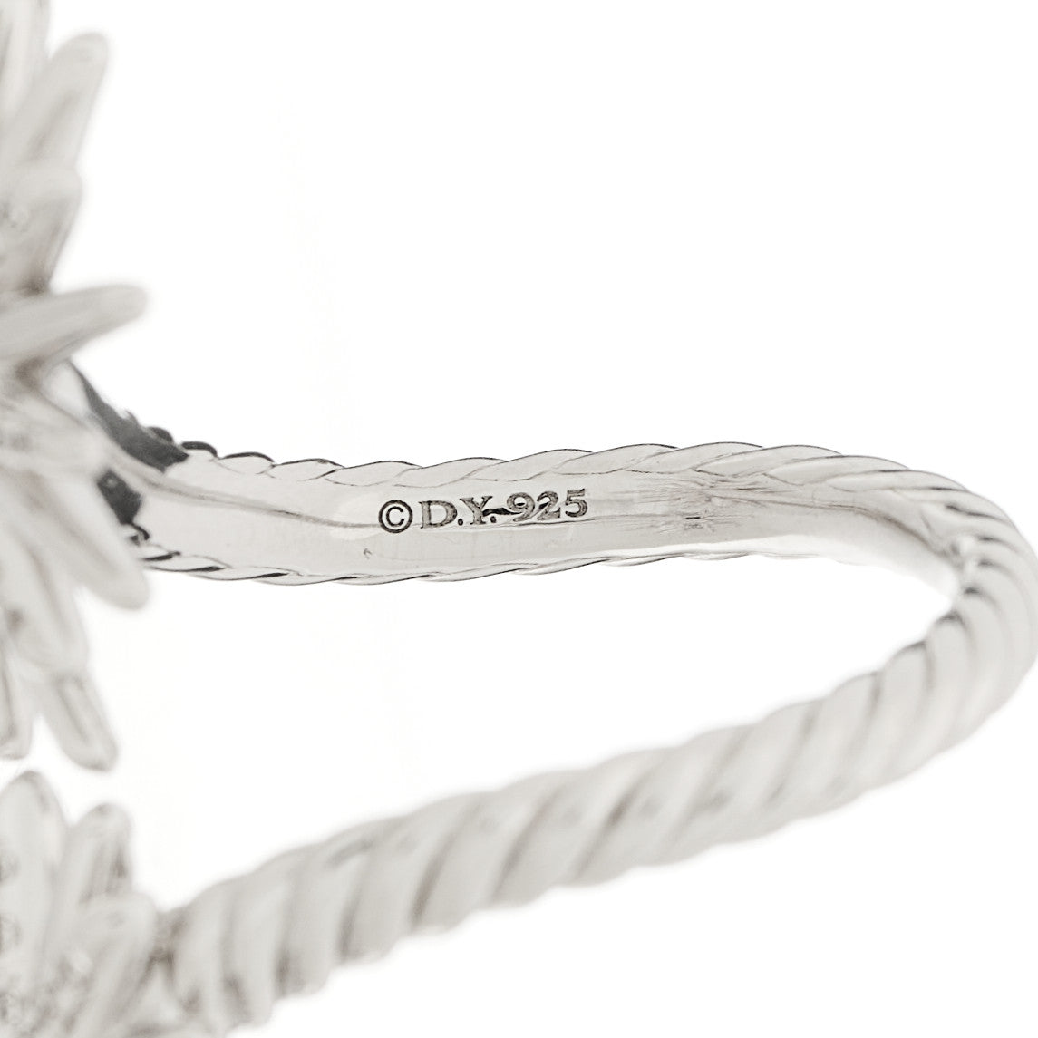 Sterling Silver Diamond 28mm Open Starburst Ring 54 6.75