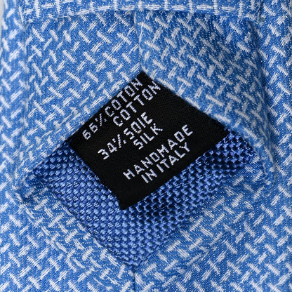 Chanel Mens Silk CC Neck Tie Blue White 4 of 5