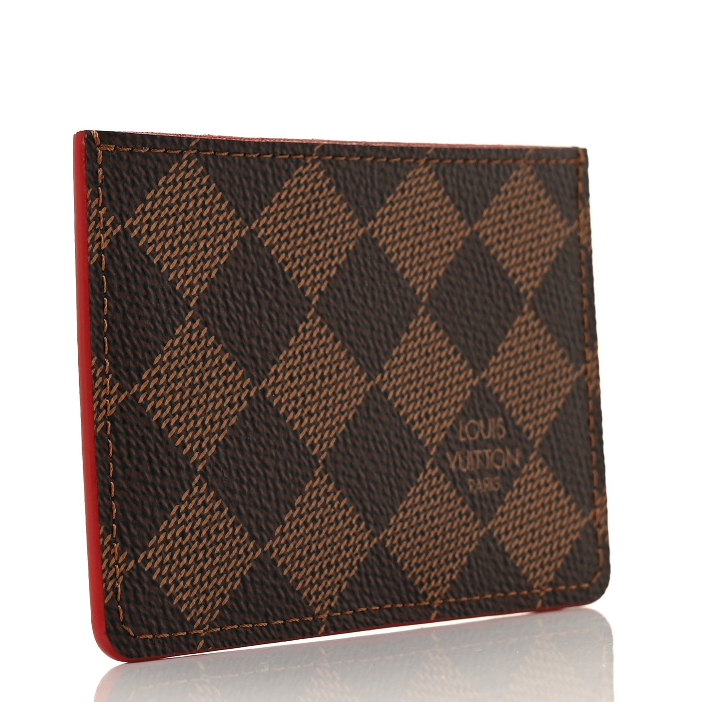 Damier Ebene Caissa Card Holder Cherry