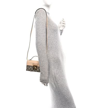 Gucci GG Supreme Monogram Calfskin Horsebit Print Mini Padlock Top Handle Shoulder Bag Beige Ebony Light Pink 2 of 10