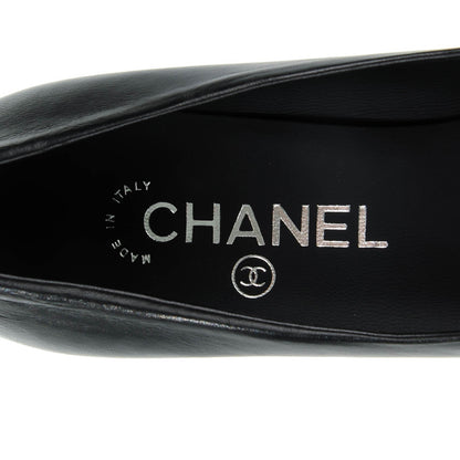 Chanel Calfskin Platform Chain Pumps 36 Black 7 of 8