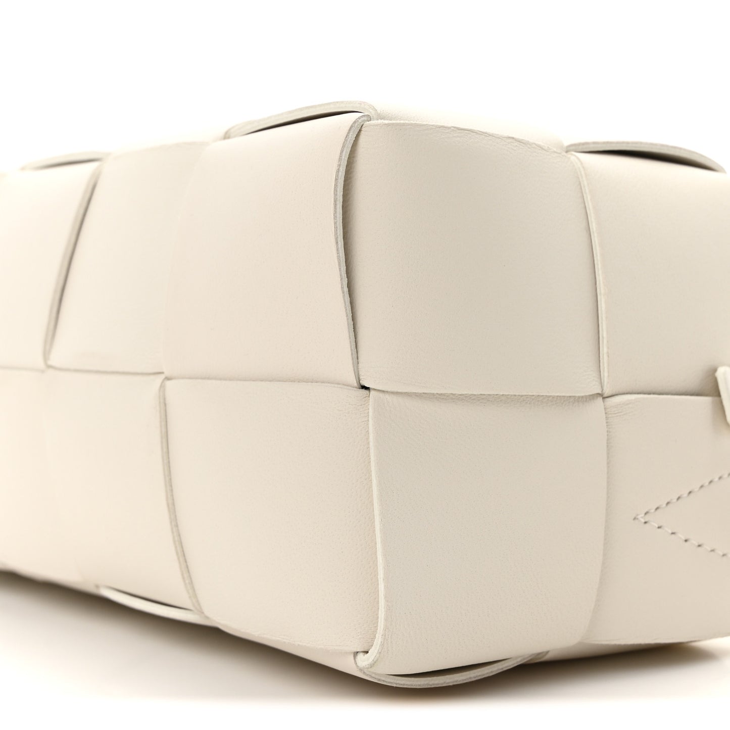 Lambskin Maxi Intrecciato Small Brick Cassette Bag White