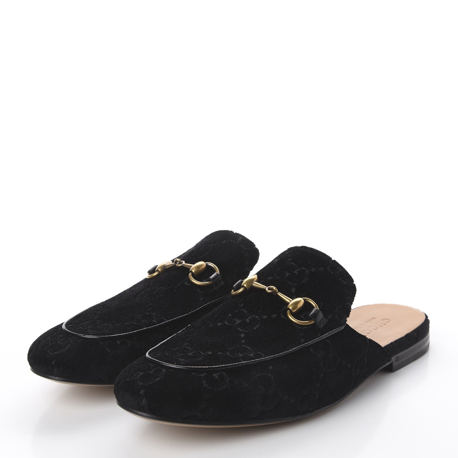 Gucci Velvet GG Monogram Mens Princetown Slippers 8.5 Black 2 of 14