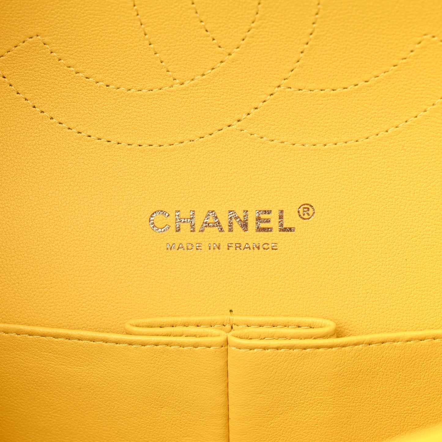 Caviar Quilted Jumbo Double Flap Yellow