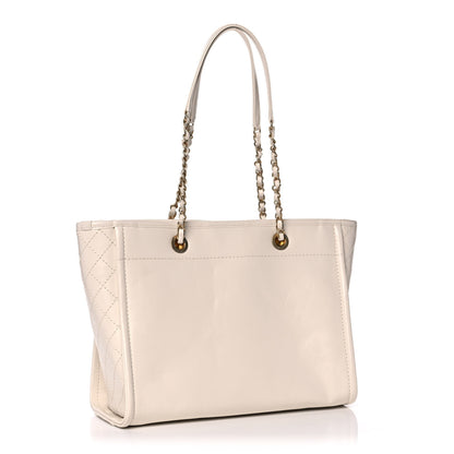 Chanel Aged Calfskin Small Charms Deauville Tote White 3 of 14