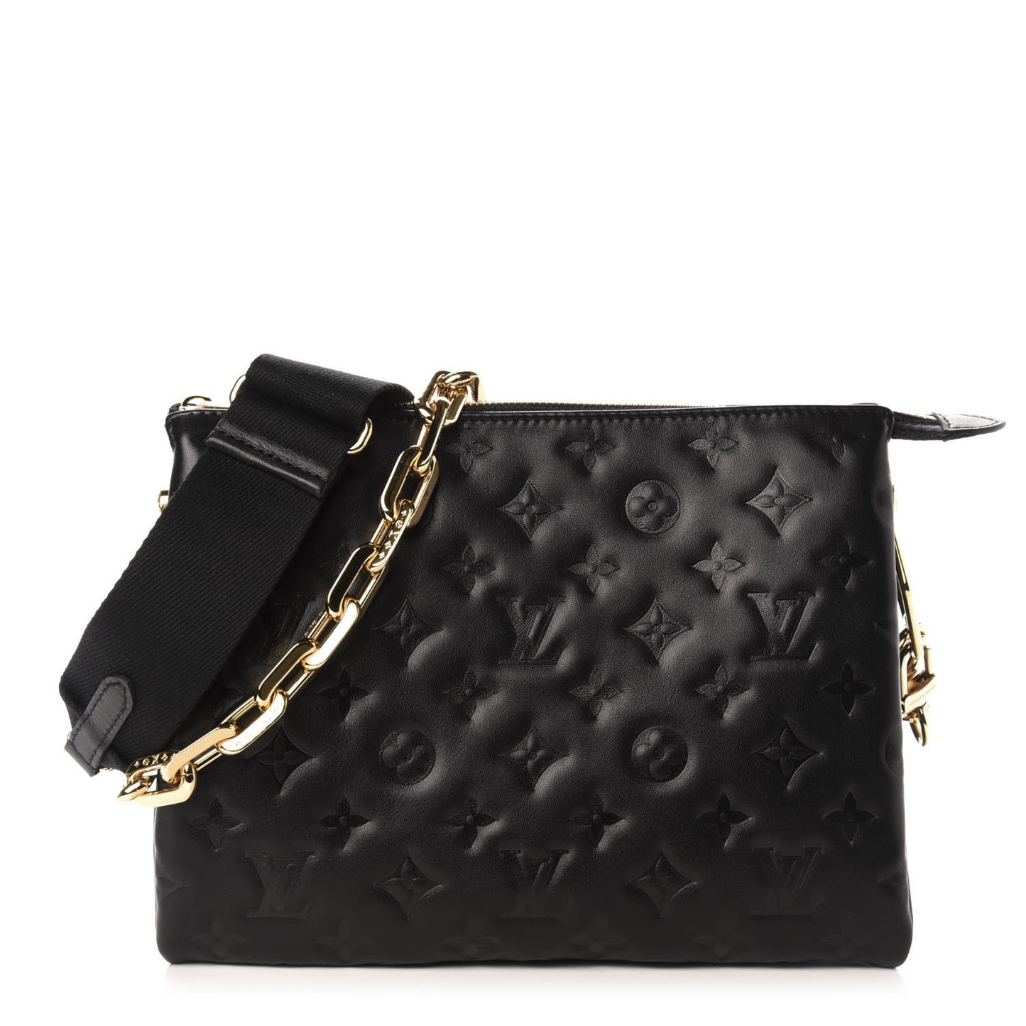 Lambskin Embossed Monogram Coussin PM Black