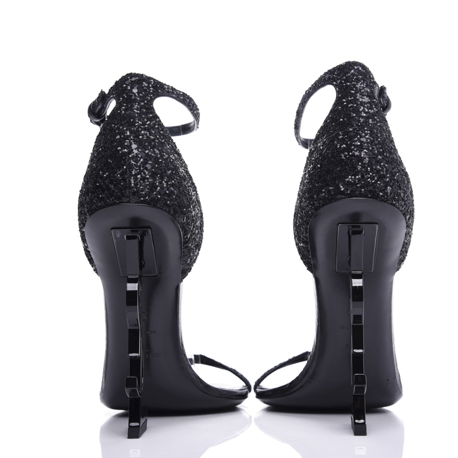 Saint Laurent Glitter Opyum 110 Sandals 39 Black 7 of 11