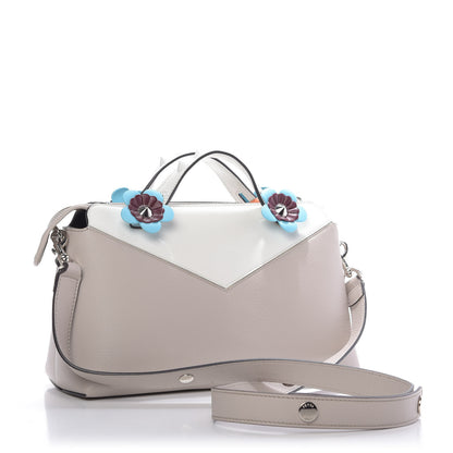 Fendi Vitello Dolce Flowerland Studded Medium By The Way Boston Bag Grigio Polvere White Ice Multicolor 3 of 9