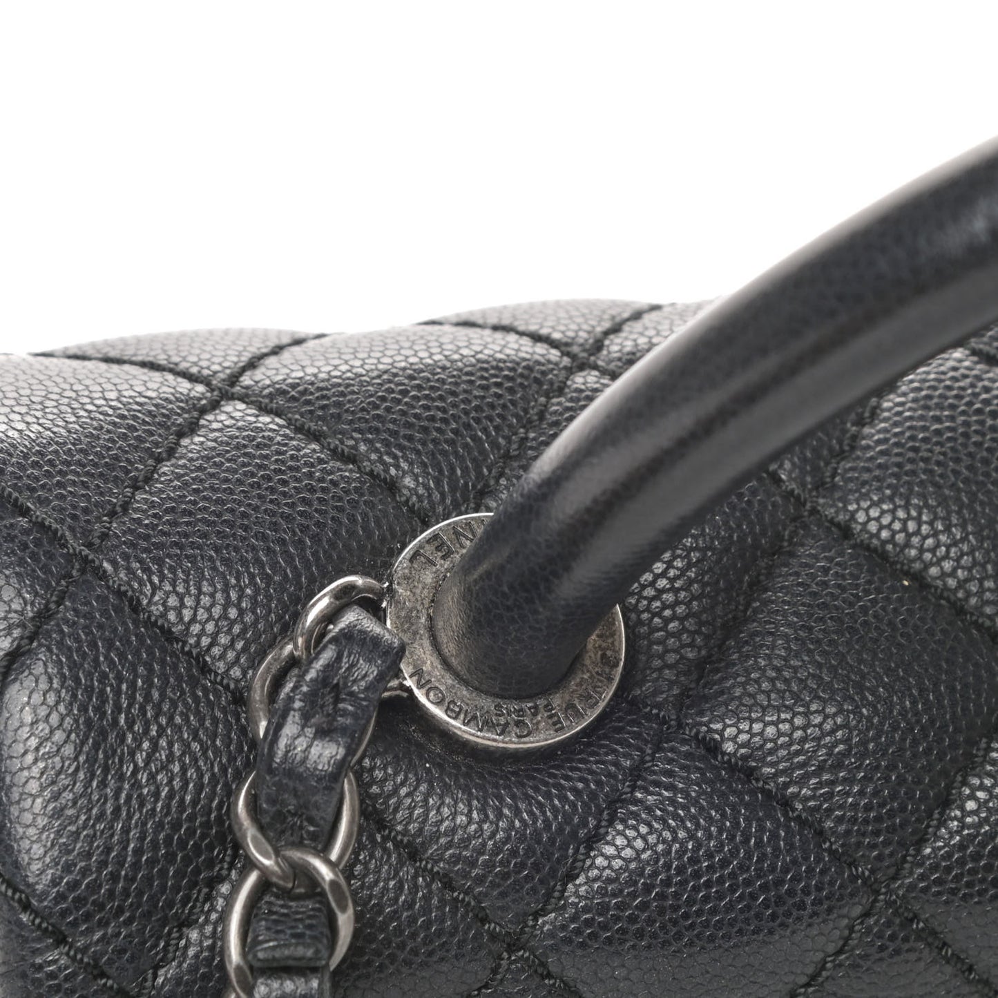 Caviar Quilted Small Coco Handle Flap Black