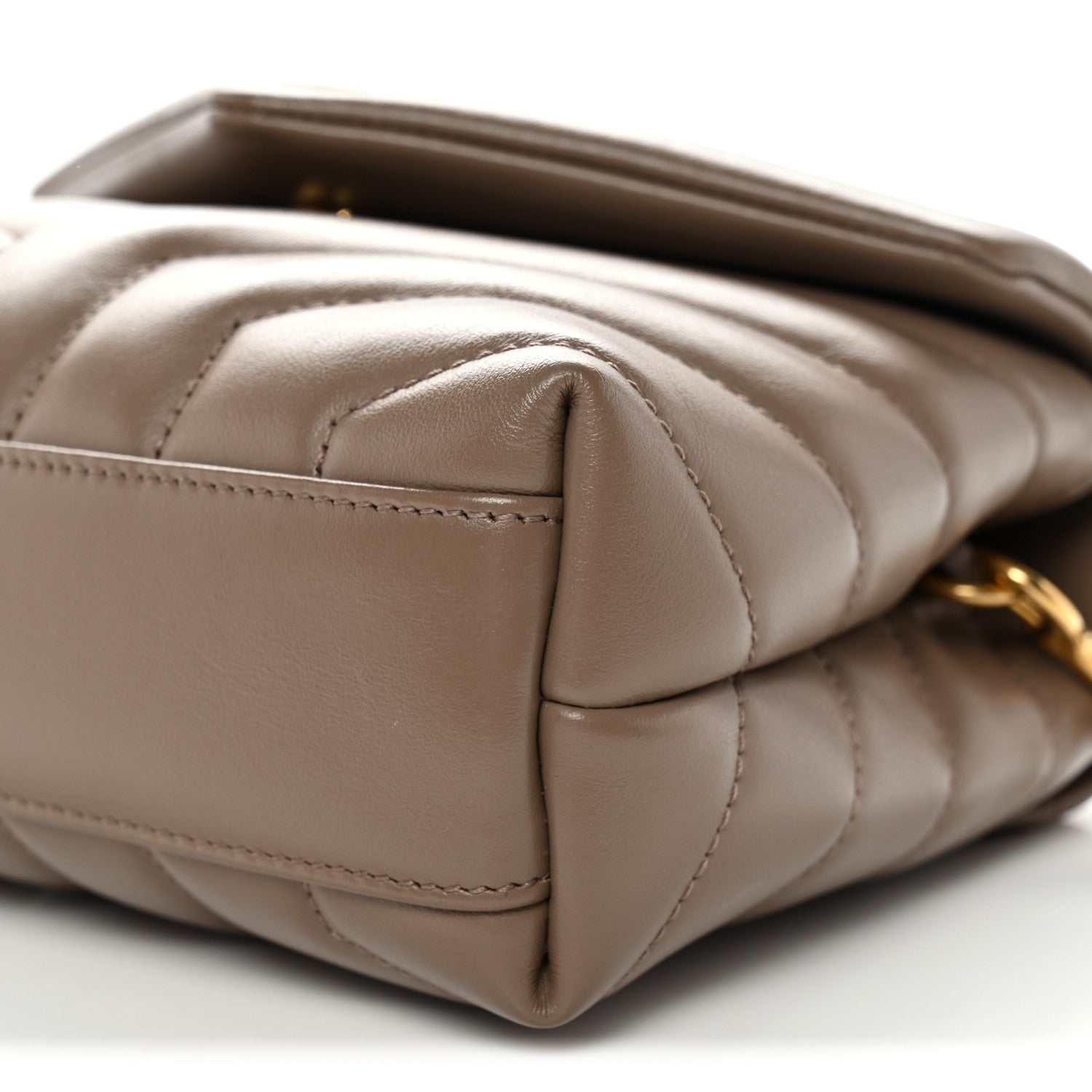 Saint Laurent Calfskin Y Quilted Monogram Toy Loulou Crossbody Bag Taupe 11 of 12
