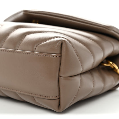 Saint Laurent Calfskin Y Quilted Monogram Toy Loulou Crossbody Bag Taupe 11 of 12