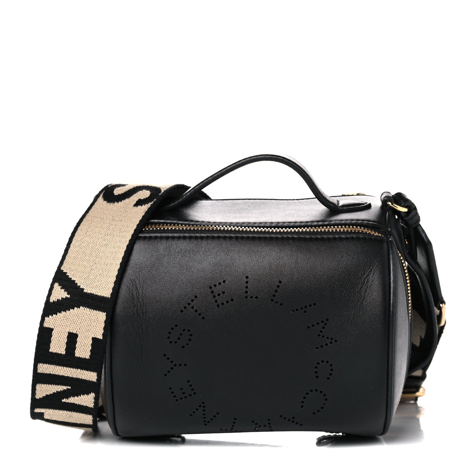 Stella McCartney Eco Alter Nappa Perforated Logo Shoulder Bag Black 1 of 13