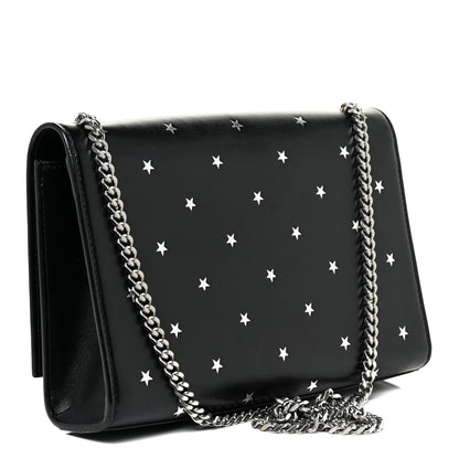 Saint Laurent Calfskin Star Print Medium Monogram Kate Satchel Black 3 of 18