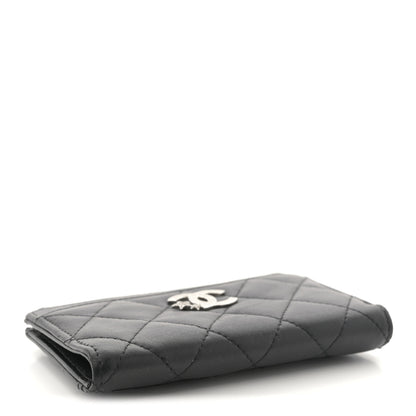Chanel Lambskin Quilted Studded CC Zip Card Holder Black 4 of 8