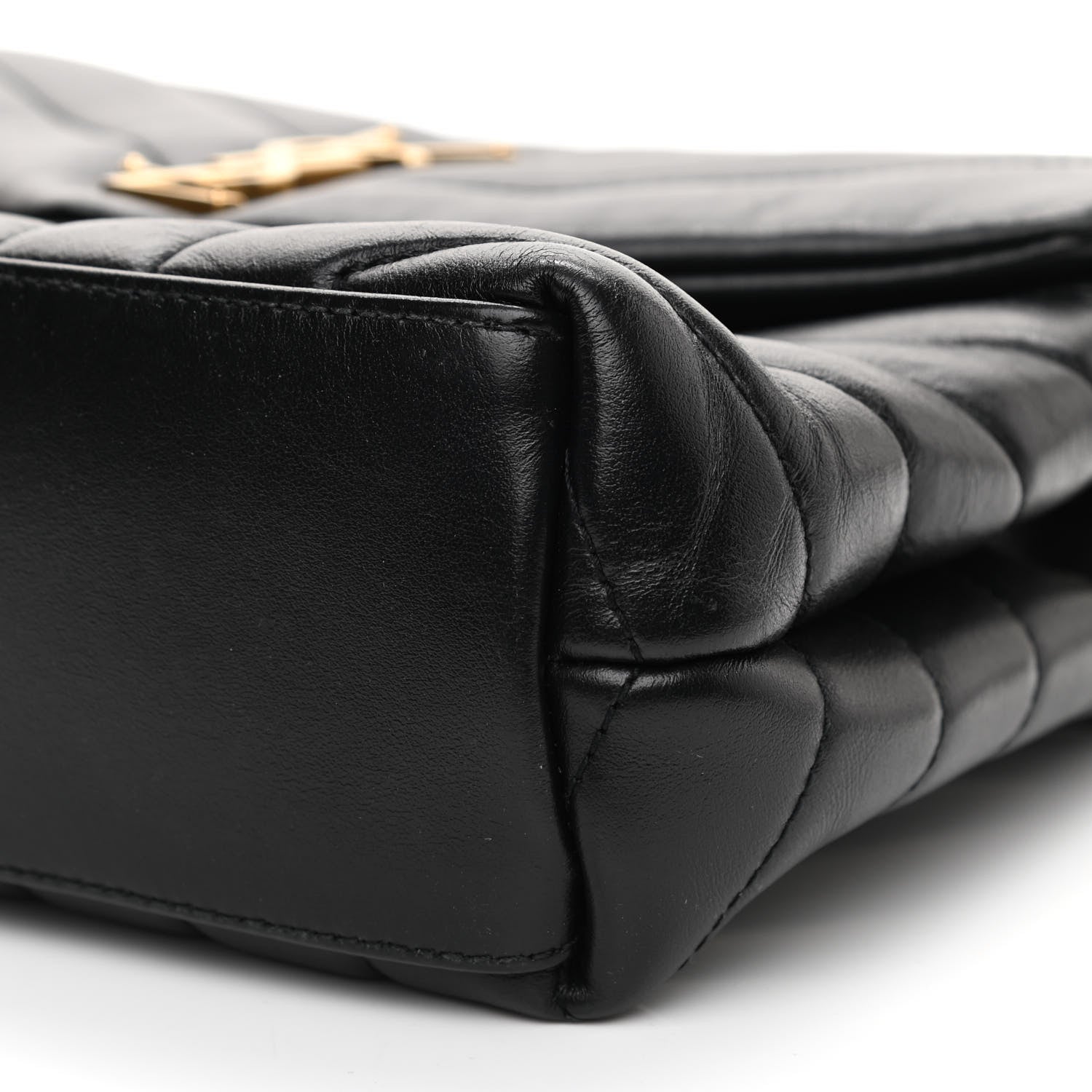 Saint Laurent Calfskin Y Quilted Monogram Small Loulou Chain Satchel Black 9 of 9