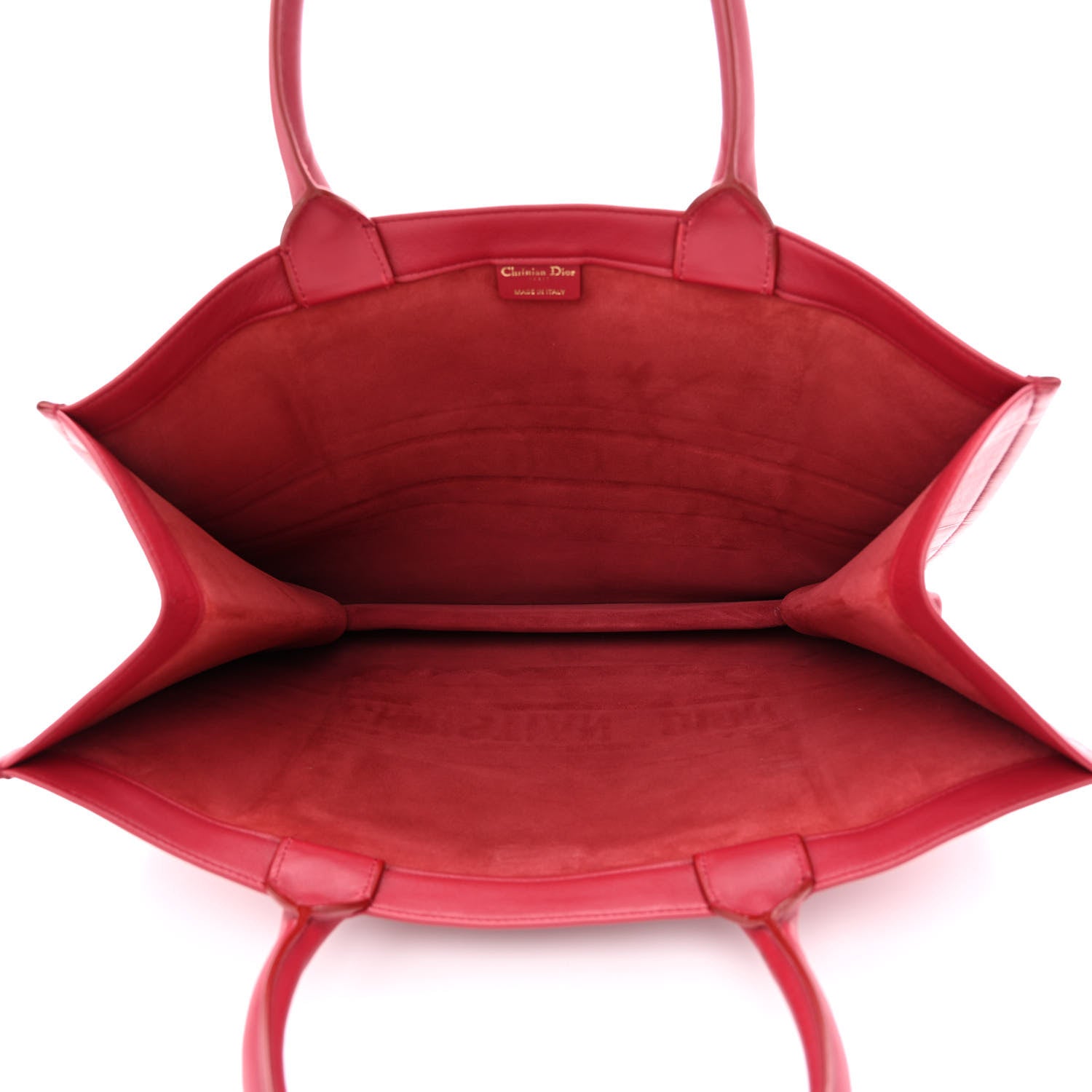Christian Dior Calfskin Embossed Large Book Tote Red 5 of 15