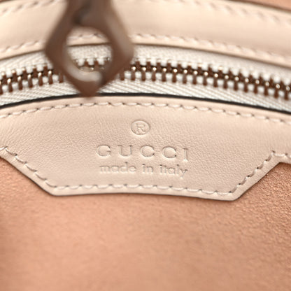 Gucci Calfskin Matelasse Aria Medium GG Marmont Shoulder Tote Mystic White 6 of 9