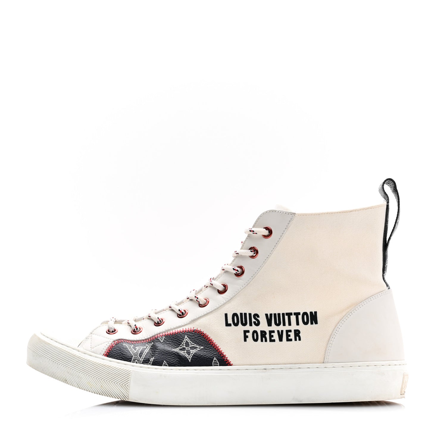 Canvas LV Forever Mens Tattoo Sneaker Boots 10.5 White