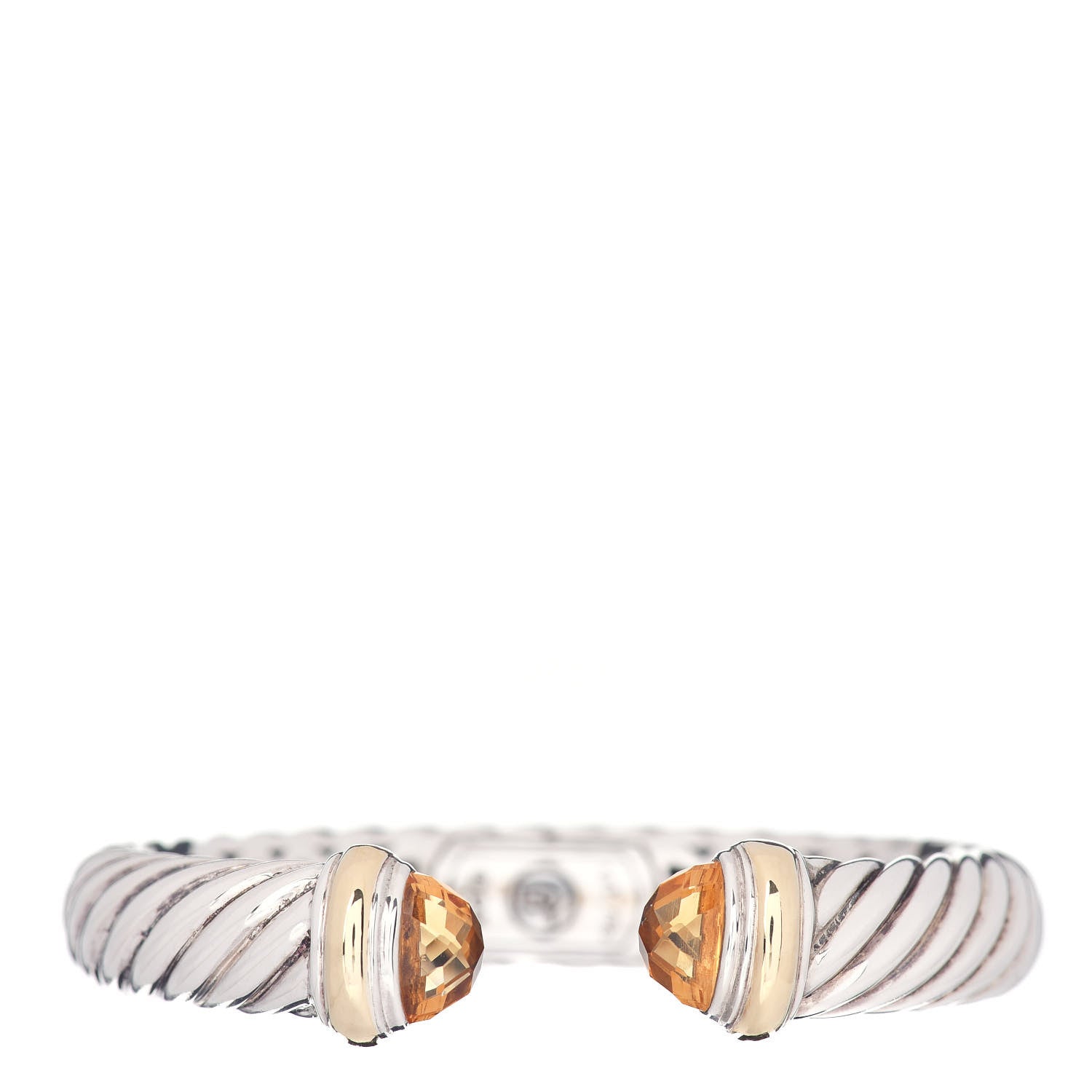 David Yurman Sterling Silver 18K Yellow Gold Citrine 10mm Waverly Bracelet 1 of 4