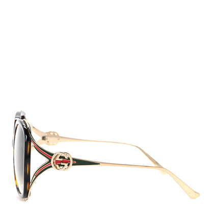 Gucci Acetate Round Frame Injected GG0226SK Sunglasses Tortoise 3 of 8