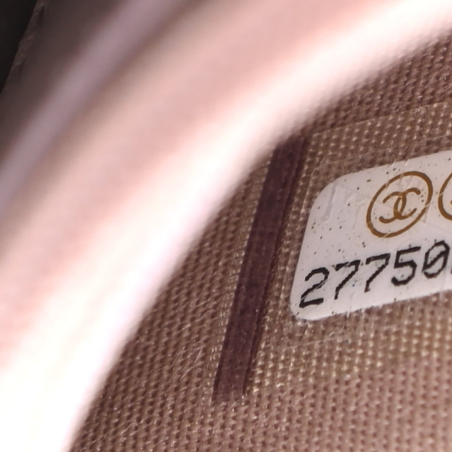 Iridescent Caviar Quilted Wallet On Chain WOC Beige