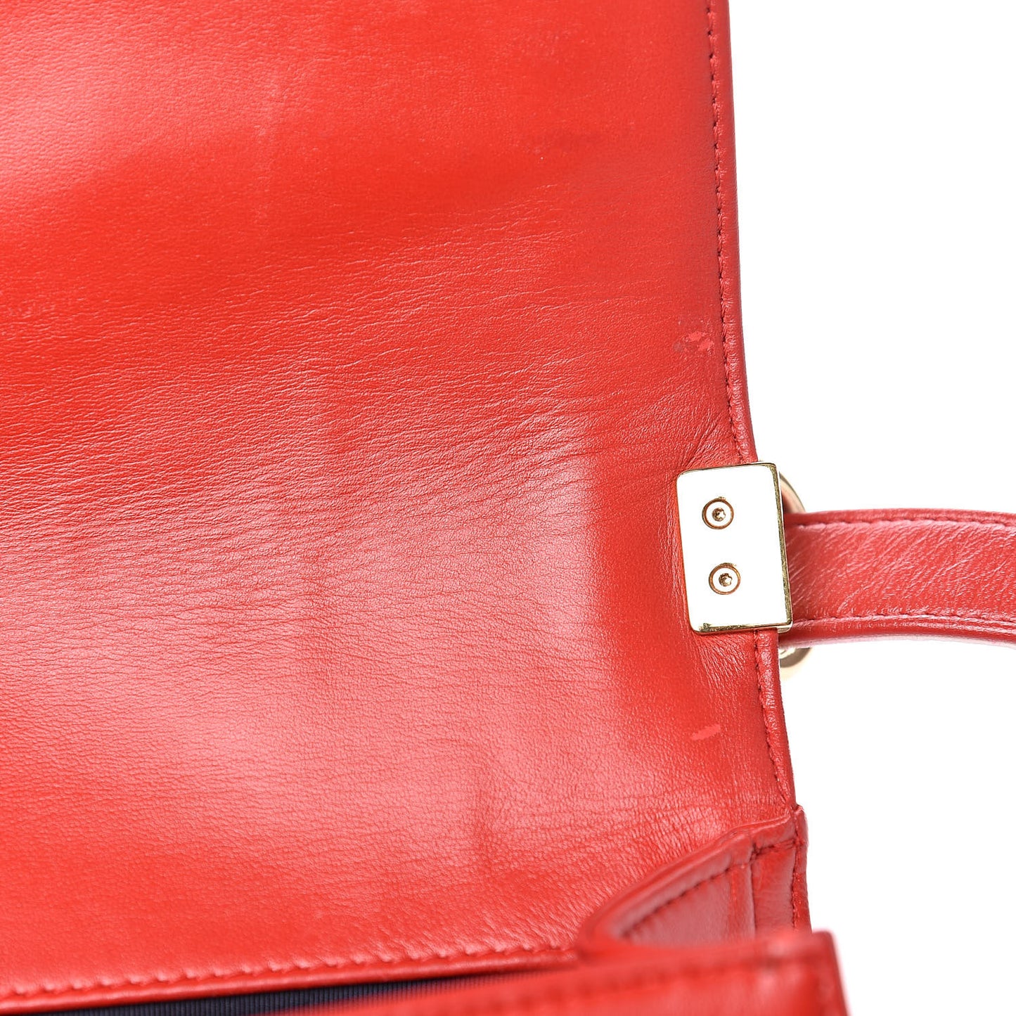 Lambskin Embossed Medium Boy Cube Flap Red