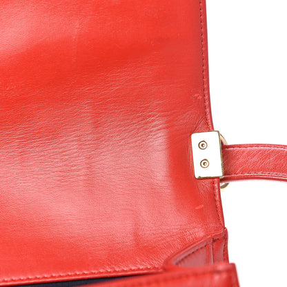 Chanel Lambskin Embossed Medium Boy Cube Flap Red 12 of 17