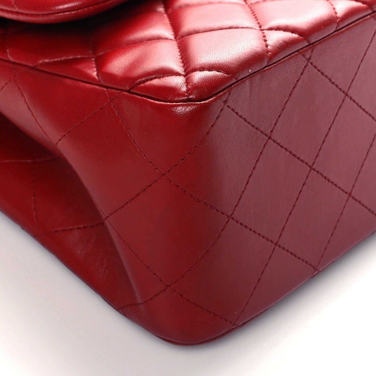 Chanel Lambskin Quilted Jumbo Double Flap Red 9 of 10
