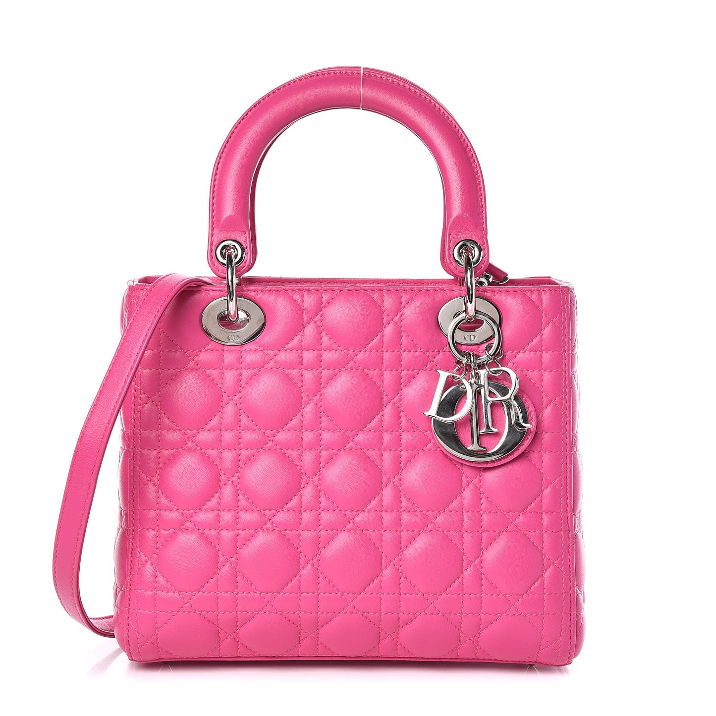 Lambskin Cannage Medium Lady Dior Pink