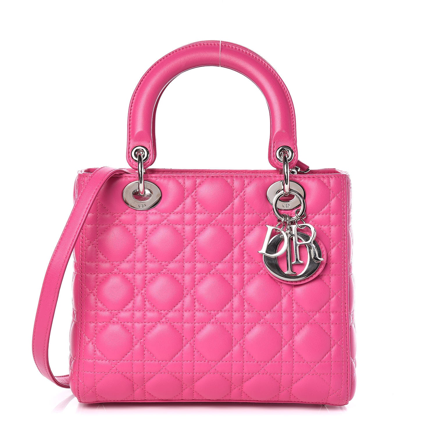 Christian Dior Lambskin Cannage Medium Lady Dior Pink 1 of 9