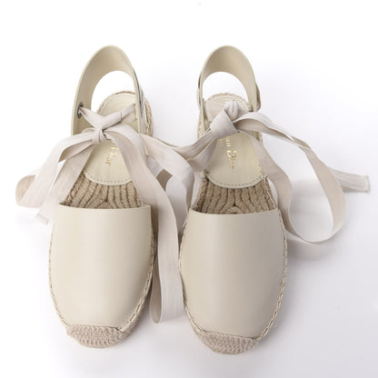 Christian Dior Calfskin Nicely-D Ankle Tie Espadrilles Flats 36 Off White 5 of 8