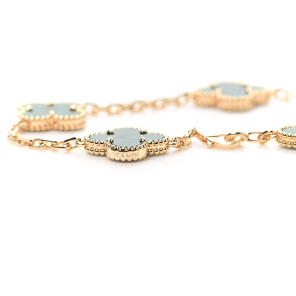 Van Cleef & Arpels 18K Yellow Gold Malachite 5 Motifs Vintage Alhambra Bracelet 5 of 8