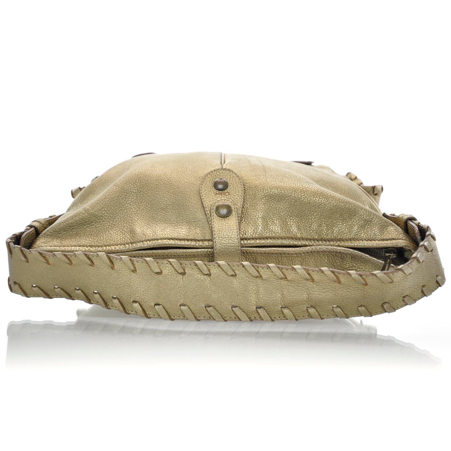 Metallic Calfskin Silverado Hobo Beige