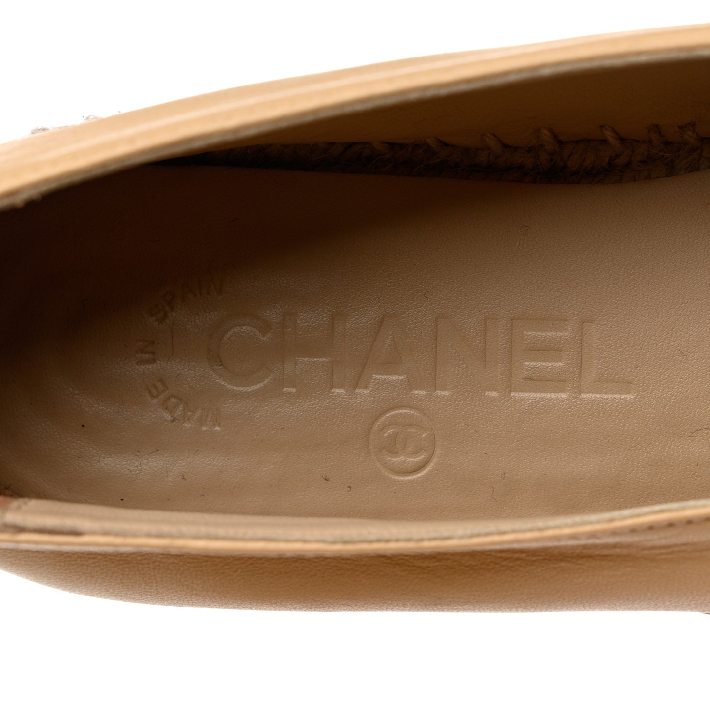 Lambskin CC Espadrilles 38 Beige Black