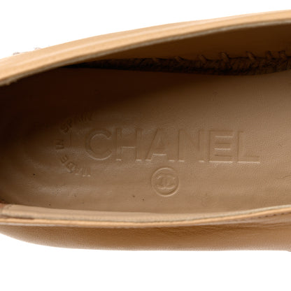 Chanel Lambskin CC Espadrilles 38 Beige Black 7 of 12