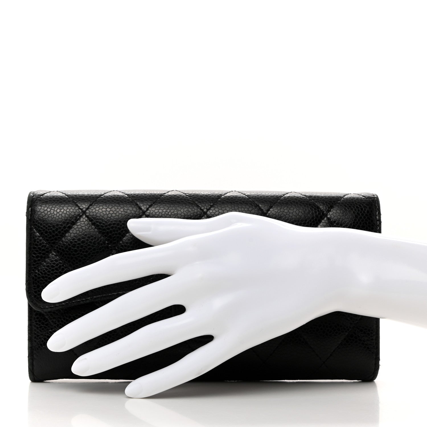 Chanel Caviar Quilted Long Flap Wallet Black 2 of 9